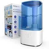 Roeskm Luftbefeuchter für Schlafzimmer, Kühlmist-Luftbefeuchter für zuhause, Pflanzen und Babyzimmer, leiser ultraschallbasiert mit 360°-Düse, automatischer Abschaltung, ohne Filter, blau