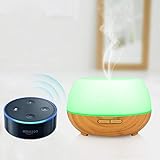 Aroma Diffuser Wi-Fi Intelligente Sprachsteuerung Diffuser Luftbefeuchter mit Amazon Alexa und APP, 300ML Ultraschall Aroma Luftbefeuchter mit 7 Farben LED-Licht, Timer-Einstellung und Nebelsteuerung