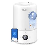 Levoit 19dB lesie Top Fill Luftbefeuchter, 360° Drehdüse, 3L Smart Humidifier, Raumluftbefeuchter, Auto Shut-off, Luftfeuchtigkeit Sensor, Aroma Diffuser für Kinderzimmer Schlafzimmer Pflanzen